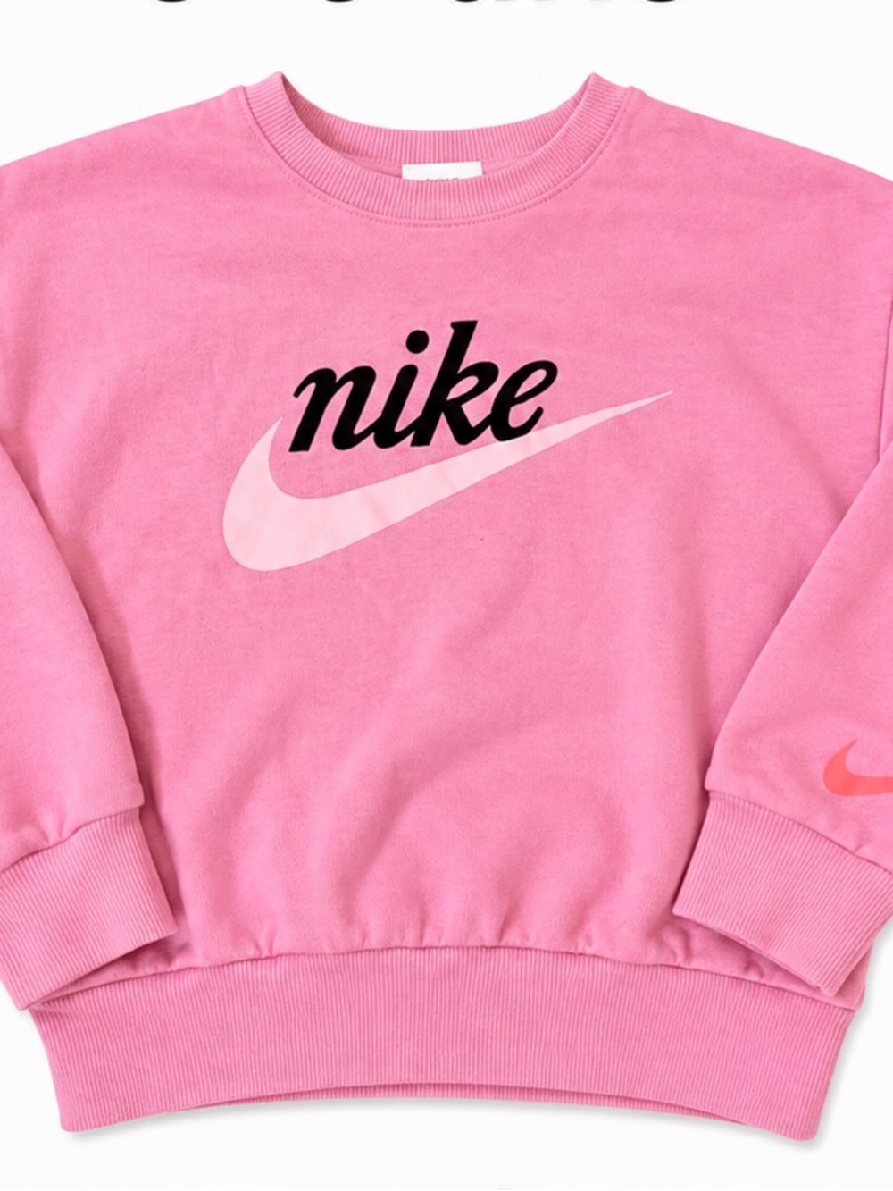 Nike Pink Crewneck Sweatshirt with Swoosh Logo